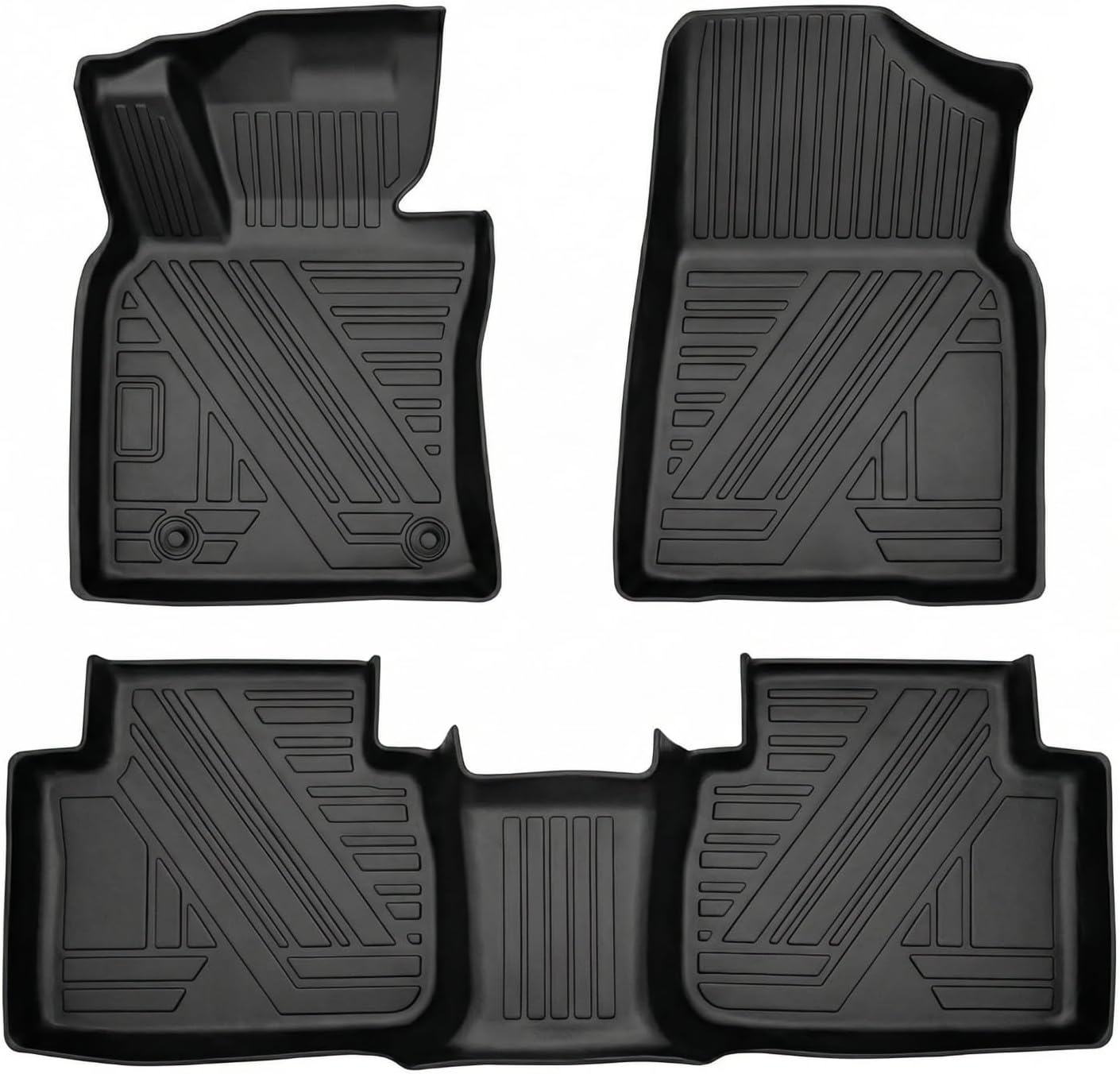 Camry Floor Mats Compatible with 2018-2024 Toyota Camry FWD Models, Non Hybrid or AWD Models，All Weather 3D Tech Waterproof Durable Anti-Slip TPE Floor Liners 1st ＆ 2nd Row Custom-fit Set Accessories