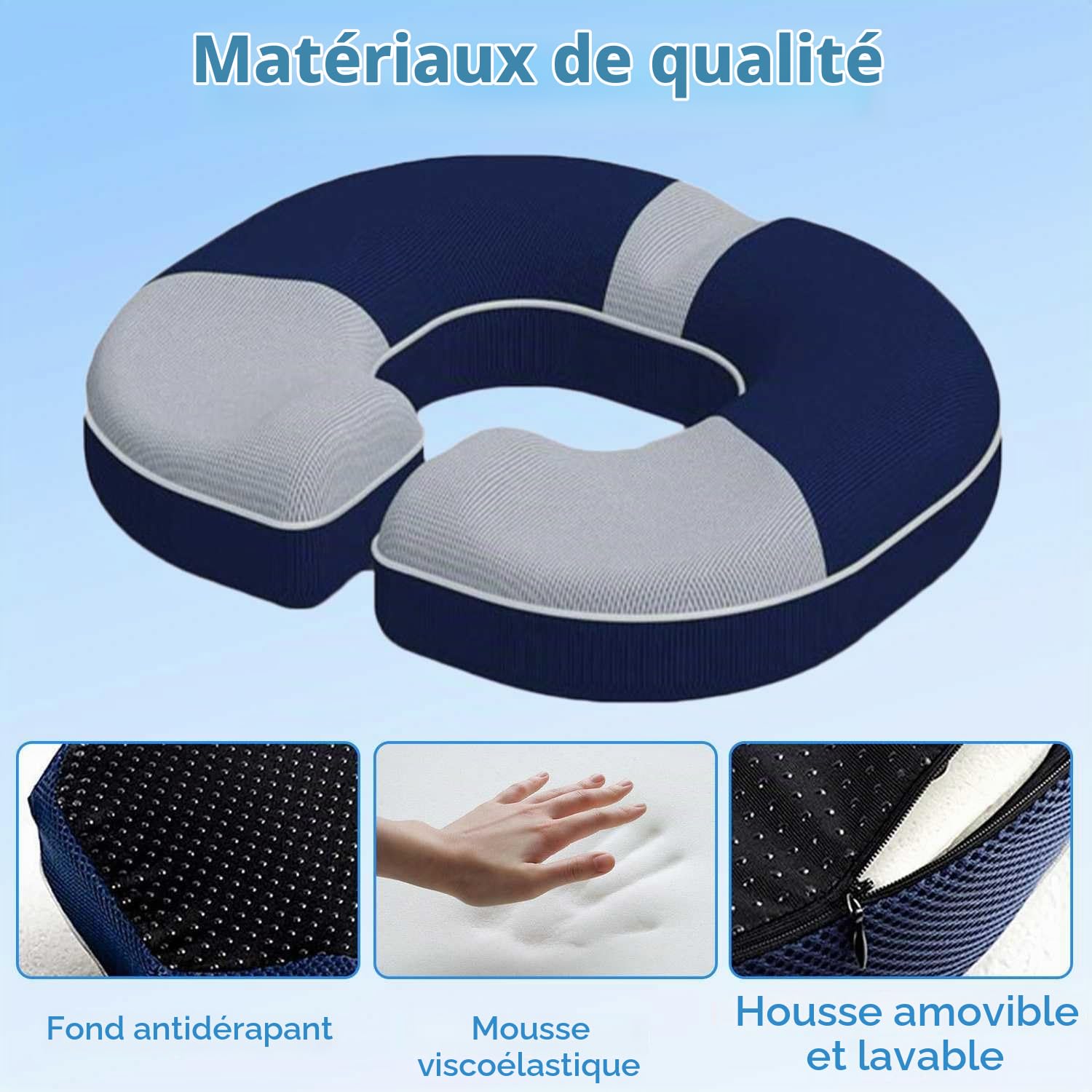 Coussin Coccyx Orthopédique, Coussin Chaise Bureau, Coussin Hemorroide, Coussin Chaise en Mousse à Mémoire, Coussin Ergonomique Douleur Coccyx et Soulagement de La Sciatique
