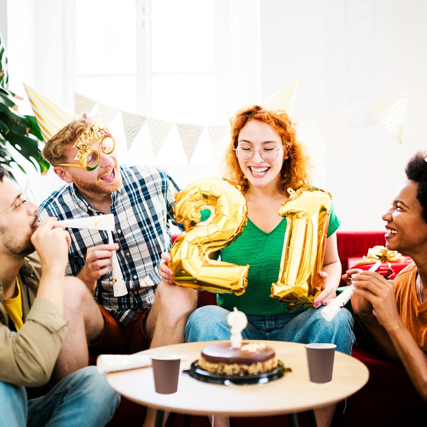 Brown Disposable Paper Cups,60pcs Paper Cups For DIY Wedding Christmas Party Picnic BBQ Travel and Event 8OZ (Brown) - Image 2