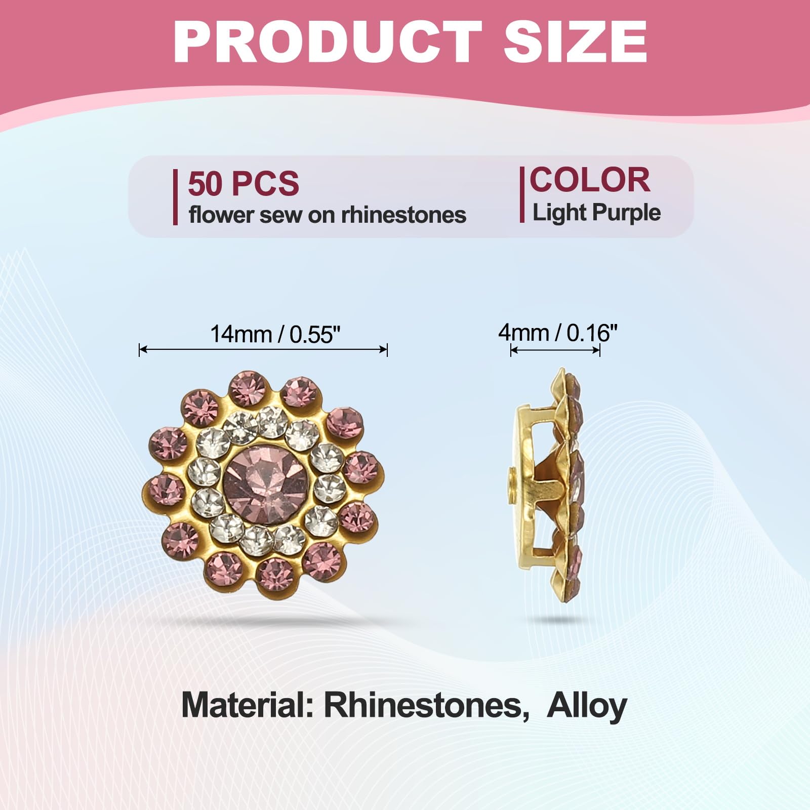 PATIKIL 50 Pcs Sew on Rhinestones - Image 2
