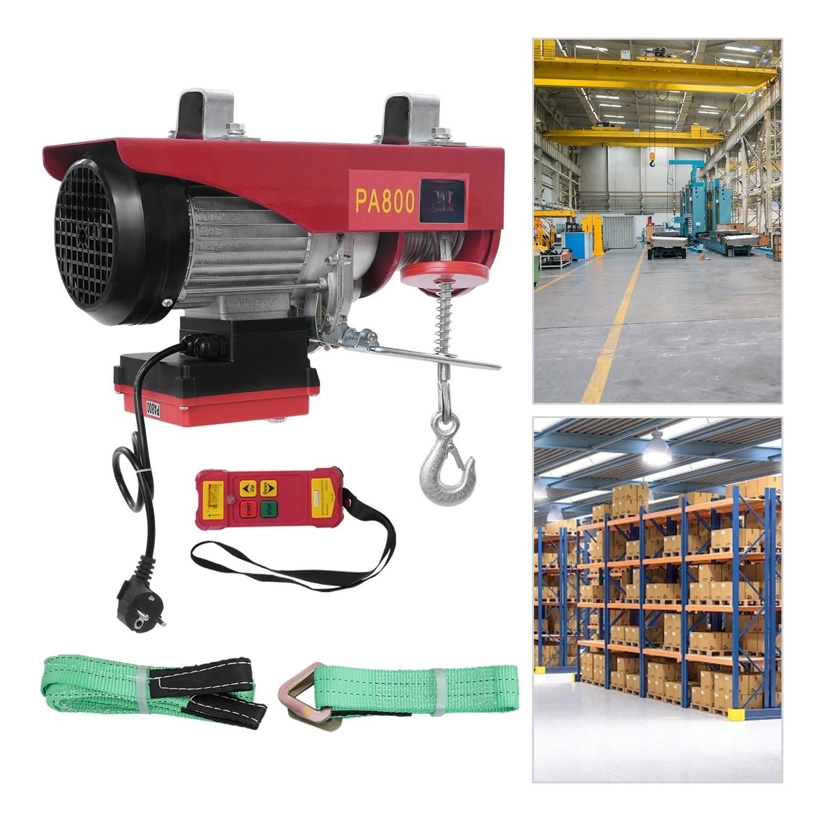 Polipasto Eléctrico De 220 V, 1450 W, Capacidad Máxima Elevación 1763,7 Libras, Control Remoto Inalámbrico (80 M) Cabrestante Elevador Polipasto