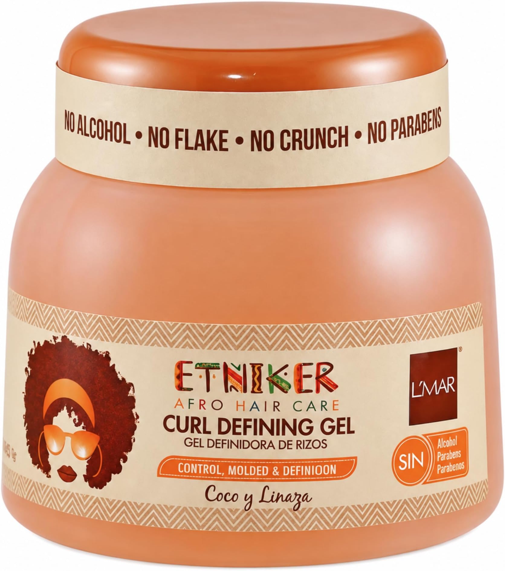Curl Defining Gel | Afro-textured, Curly & Wavy | Control, Sculpting & Definition | Coconut & Flaxseed | NO alcohol, NO parabens, NO residue | by L’MAR | Size: 10.5 oz (300g)