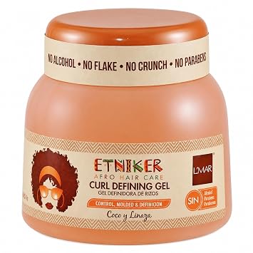 Etniker Curly Hair Gel, Curl Defining Gel for Wavy Hair, No Crunch, 10.5 oz