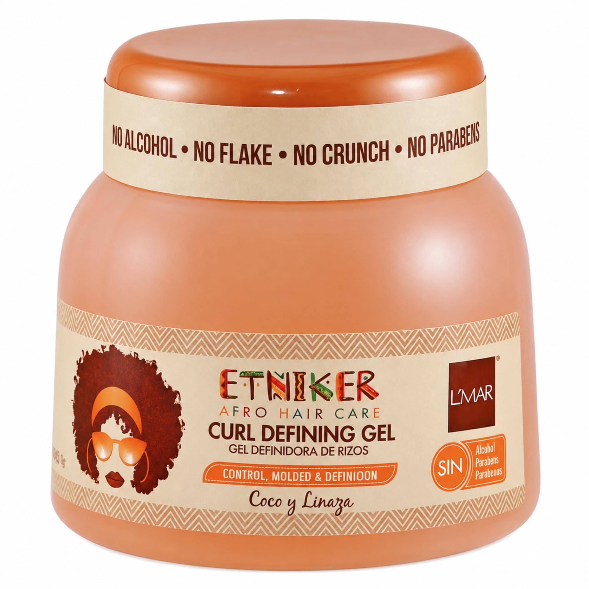 Etniker Curly Hair Gel, Curl Defining Gel for Wavy Hair, No Crunch, 10.5 oz