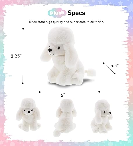 Miniatura 3 de DolliBu Peluche de perro caniche de peluche, perro suave y abrazable, adorable juguete de juego, lindo regalo de vida para mascotas, juguete de