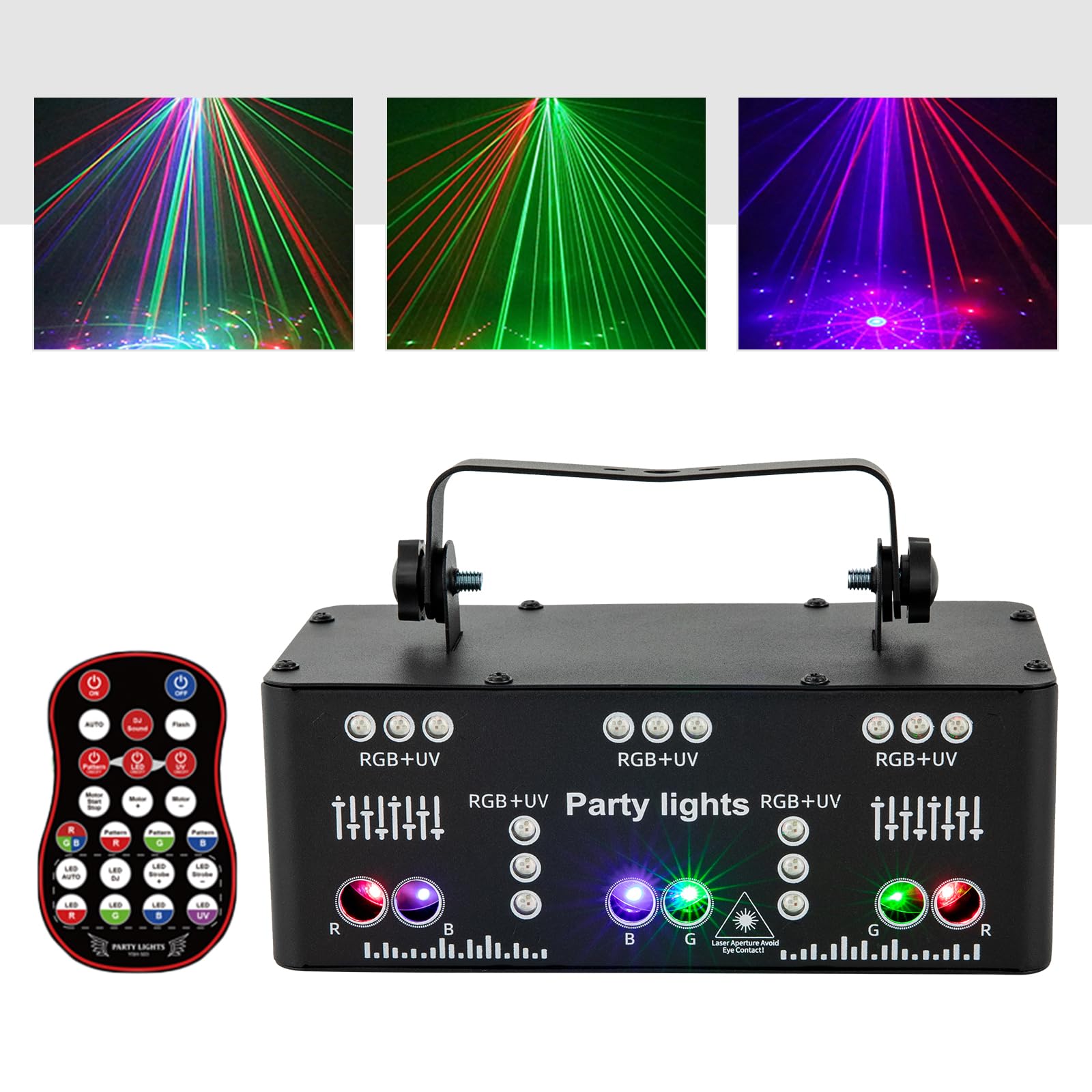DJ Party Light Discolicht Partylicht, LED RGB Licht DJ Projektor Musikgesteuert DJ Disco Lichter, DMX Effektstrahler Für KTV Familientreffen Hochzeit Geburtstag Halloween
