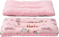 Reidio Toddler Pillow Double-Sided Breathable Cotton & Minky Dot Kids Pillow, Soft Machine Washable Travel Pillow for Babies (Rose, 11.8x19.7")