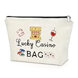 Lucky Casino Gifts Makeup Bag for Women Gambling Themed Gifts for Grandma Mom Birthday Mothers Day Retirement for Casino Lovers