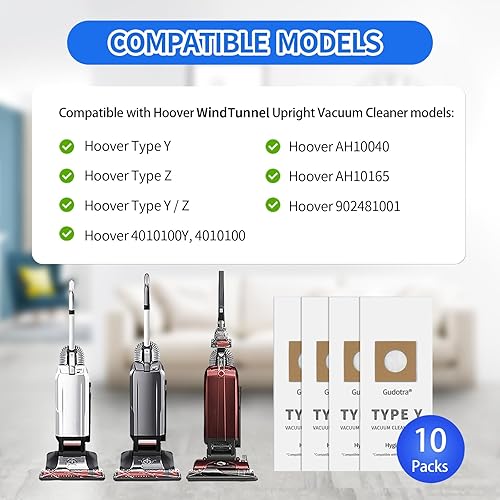 Miniatura 6 de Paquete de 15 bolsas de repuesto para aspiradoras tipo Y para Hoover WindTunnel vertical estilo Y, Z, YZ bolsas de papel de repuesto para parte