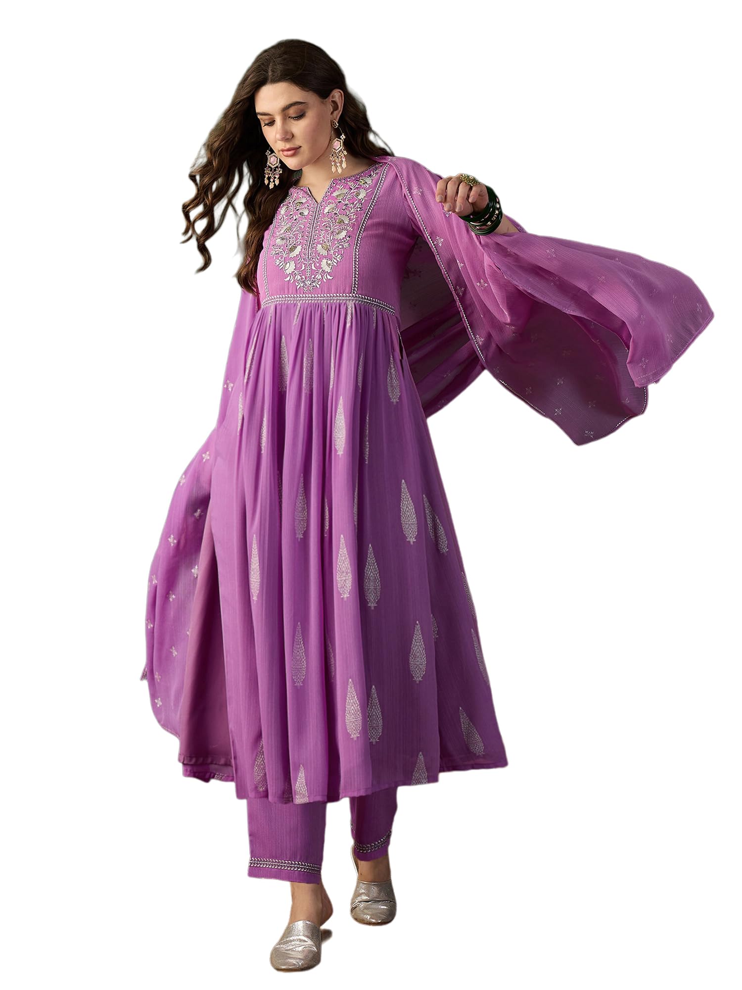 Kurta Set for Women - Maroon Velvet Zari Sequence Cording Embroidered Kurta with Pant and Cutwork Organza Dupatta-image-41