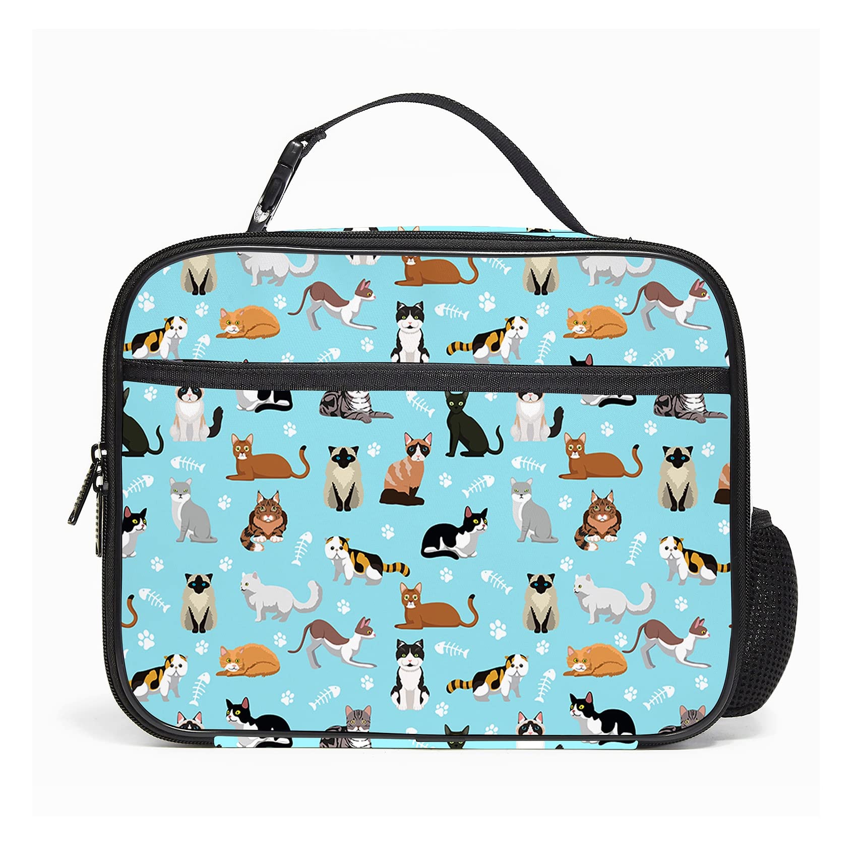 cat print lunch bag