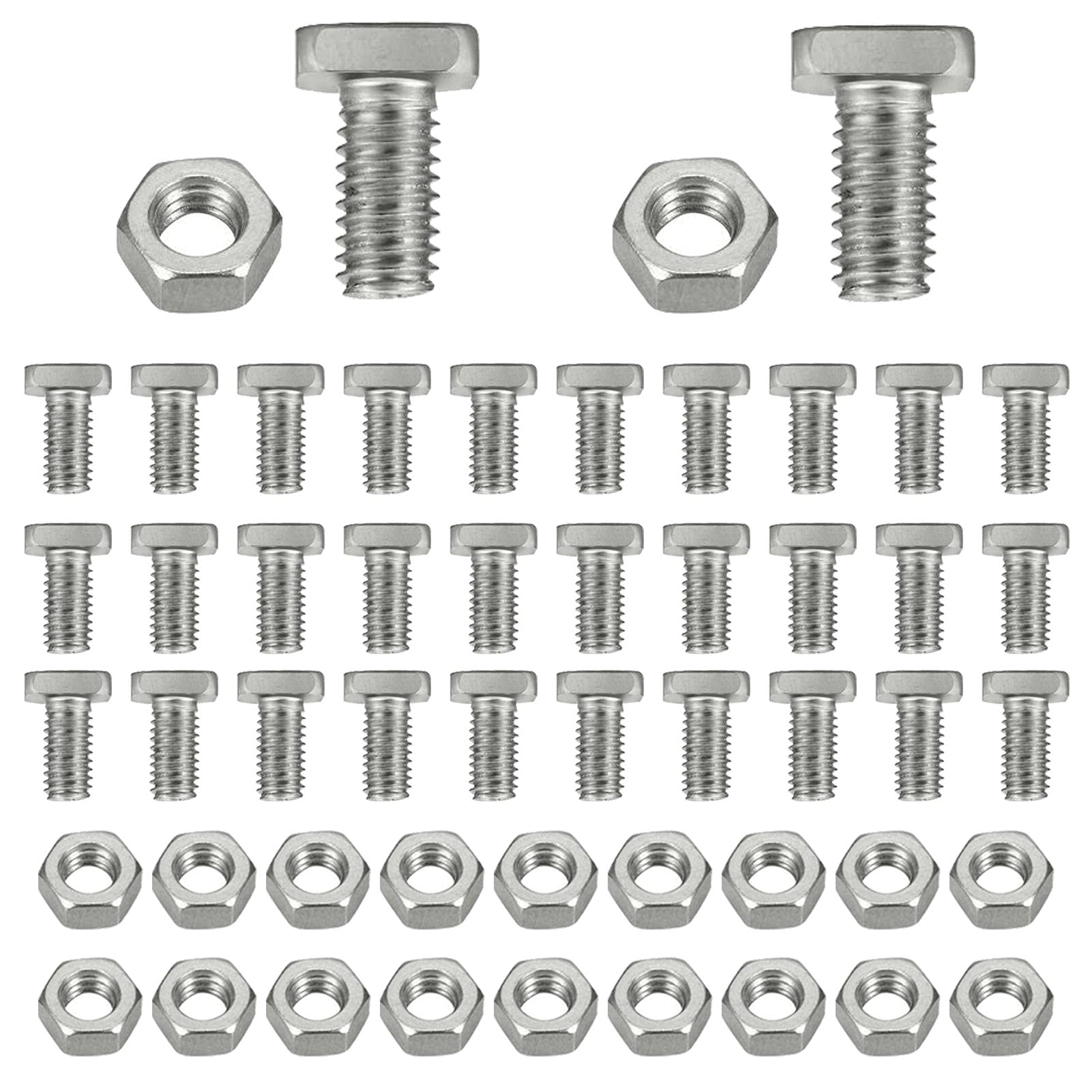 ERZU 50 Sets Aluminium Greenhouse Nuts & Bolts, Cropped Head Waterproof Nuts Bolts, Building Repairing Greenhouse Accessories, Standard Bolt Size Glasshouse Tools