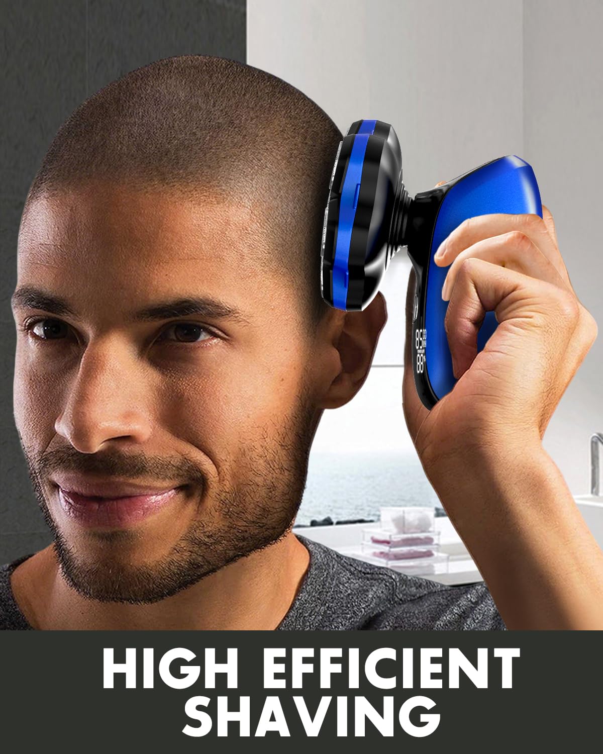 7D Magnetic Detachable Head Shaver for Bald Men, Wet & Dry Rechargeable Razor