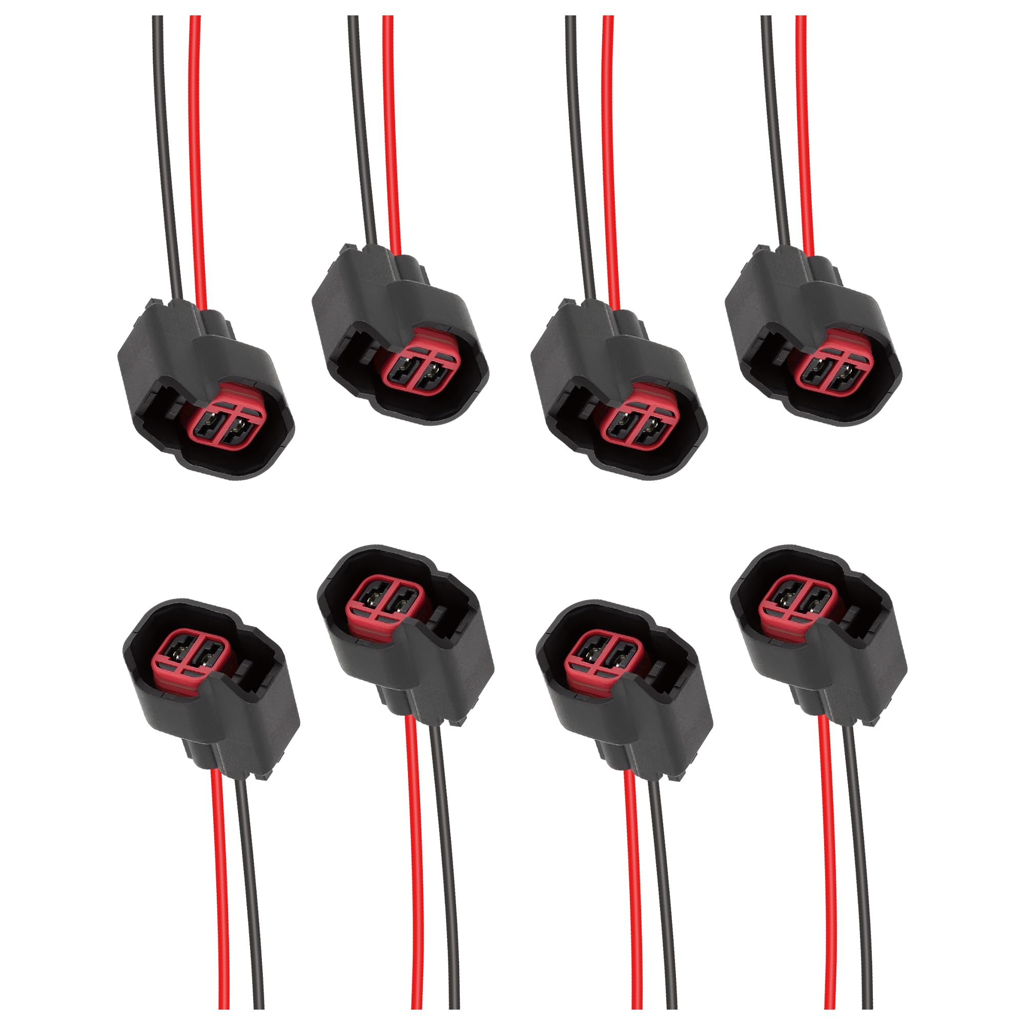 8 PCS Fuel Injector Connector Pigtail,Fuel Injectors Set of 8 Replace OEM# 5013995AA,5161919AA,Car Accessories Fuel Injector Wiring Harness Compatible with Dodge,Ford,Chevrolet (8PCS)