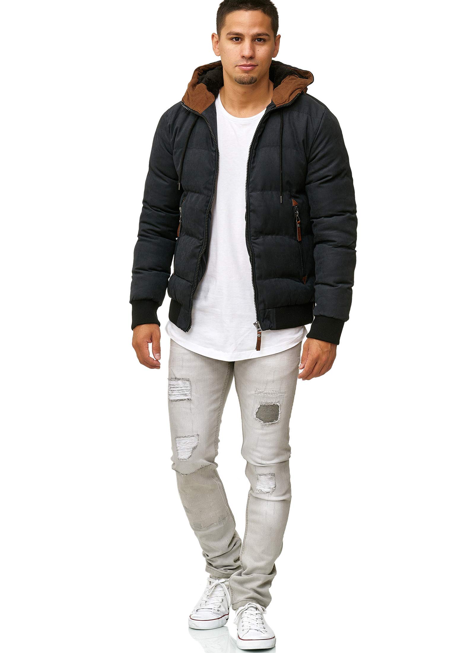 Indicode Hombres Adeline Chaqueta de invierno con capucha (forro de peluche)