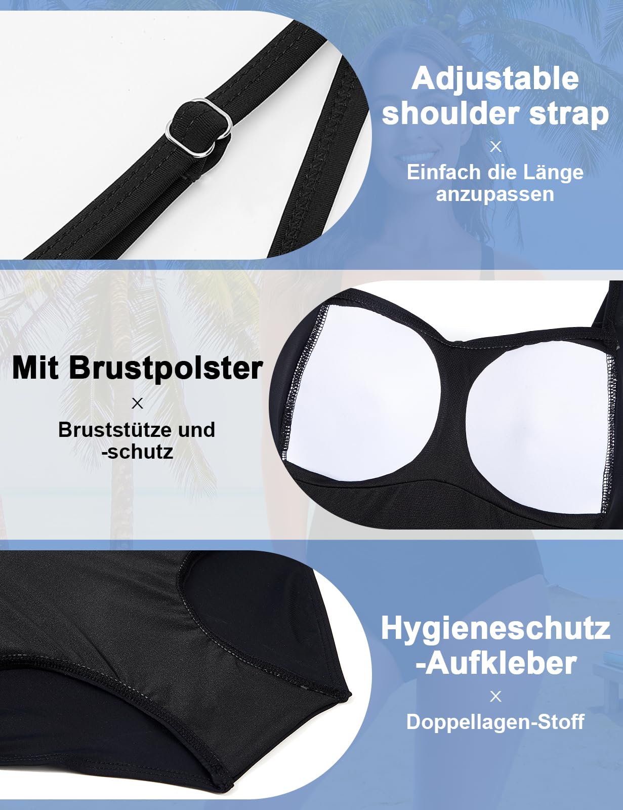 Durio Badeanzug Damen Bauchweg Badeanzug für Damen Wickeloptik Bauchweg Push Up Einteilige Sexy Shape Bademode Swimsuit