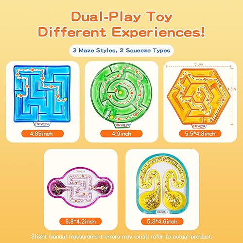 Miniatura 2 de Juguetes sensoriales para ansiedad para niños, paquete de 5 juguetes sensoriales de laberinto para aliviar la ansiedad y el estrés, suministros de