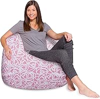 Vista 184 de Posh Creations - Puff para niños, adolescentes y adultos, incluye funda extraíble y lavable a máquina, tamaño grande de 38 pulgadas, lona con diseño