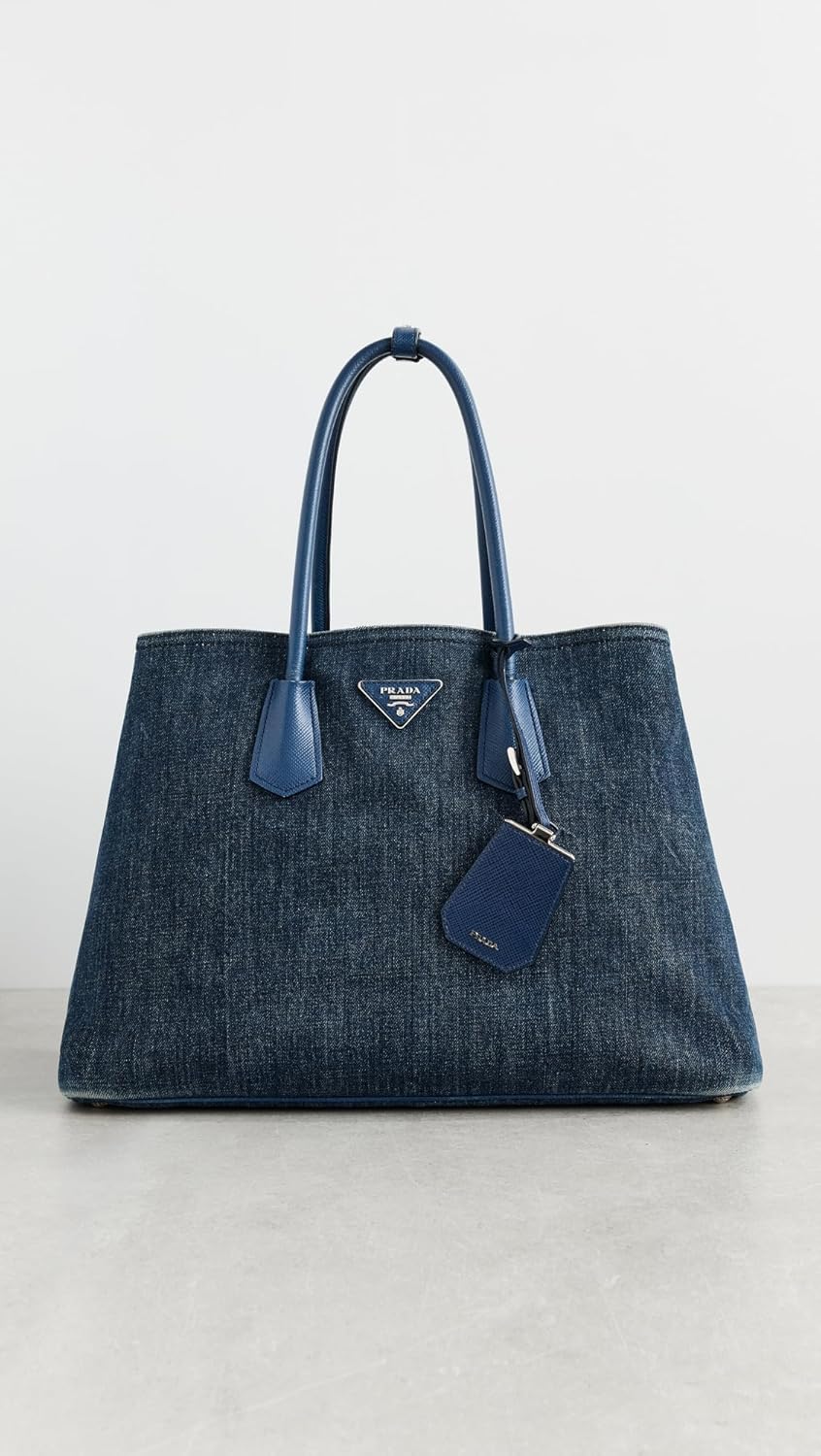 Women's Pre-Loved Prada Tote Bag, Denim - Image 2
