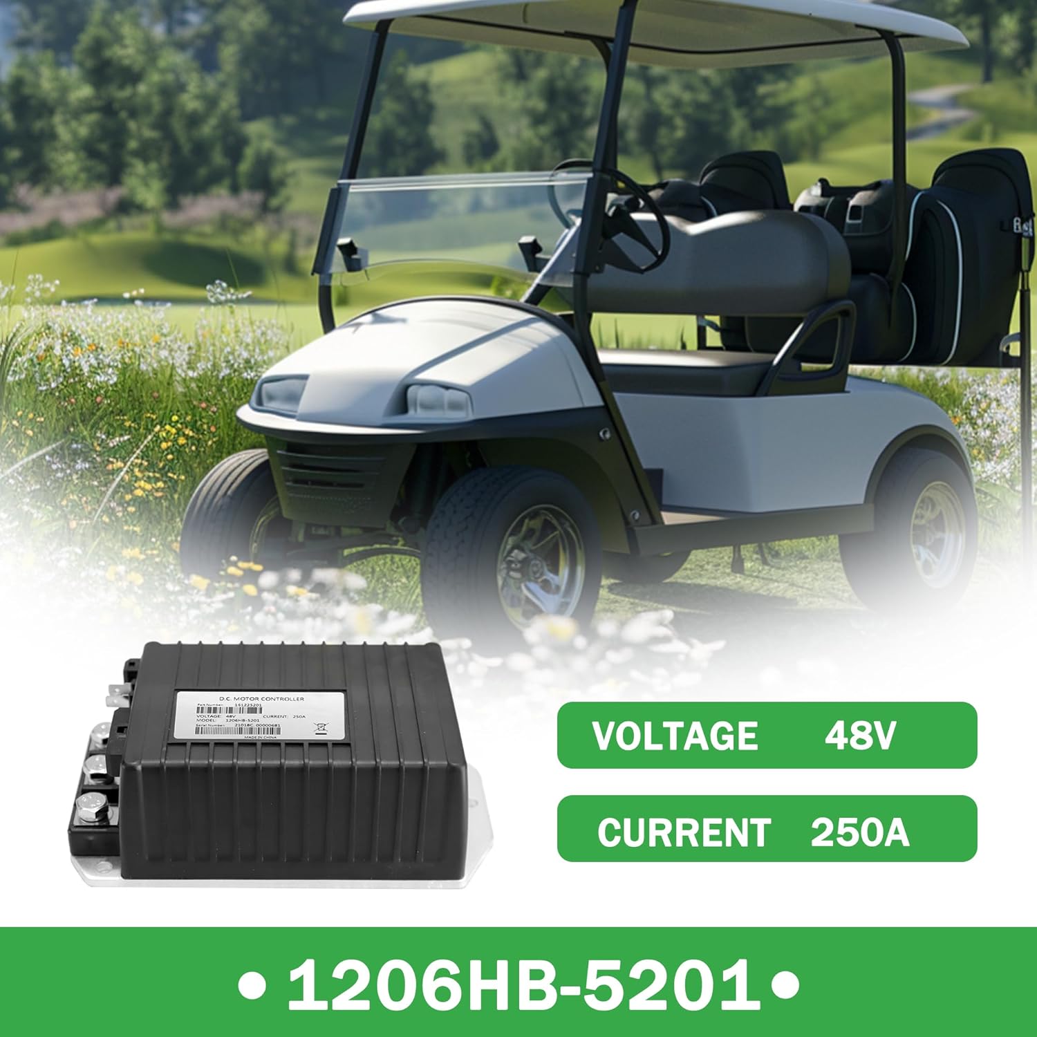 1206HB-5201 Motor Speed Controller 48V 250A Compatible with E-Z-GO Curtis EZGO TXT Terrain 250 ST Sport II MPT 800 1000 Express S4 L4 Shuttle 4X Cushman Hauler 800 1000 Golf Cart 2011-2014
