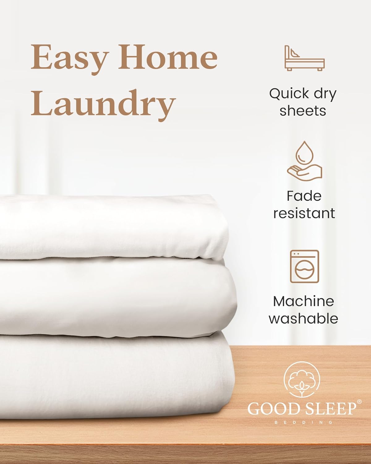 Good Sleep Bedding California King Fitted Sheet - 1000 Thread Count Egyptian Cotton Sheets with 16 Inch Deep Pocket, Soft & Breathable Hotel Style Cal King Fitted Sheet Only - White Fitted Bed Sheets