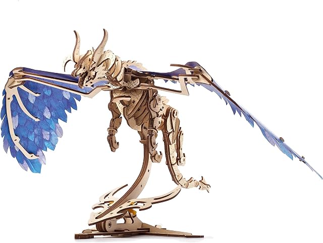 UGEARS Windstorm Dragon 3D Puzzles - Wooden Model Kits for Adults to Build - Realistic Wooden Puzzle Dragon Model Kit with Rubber Band Motor - Self-Assembly 3D Wooden Puzzles for Adults and Kids