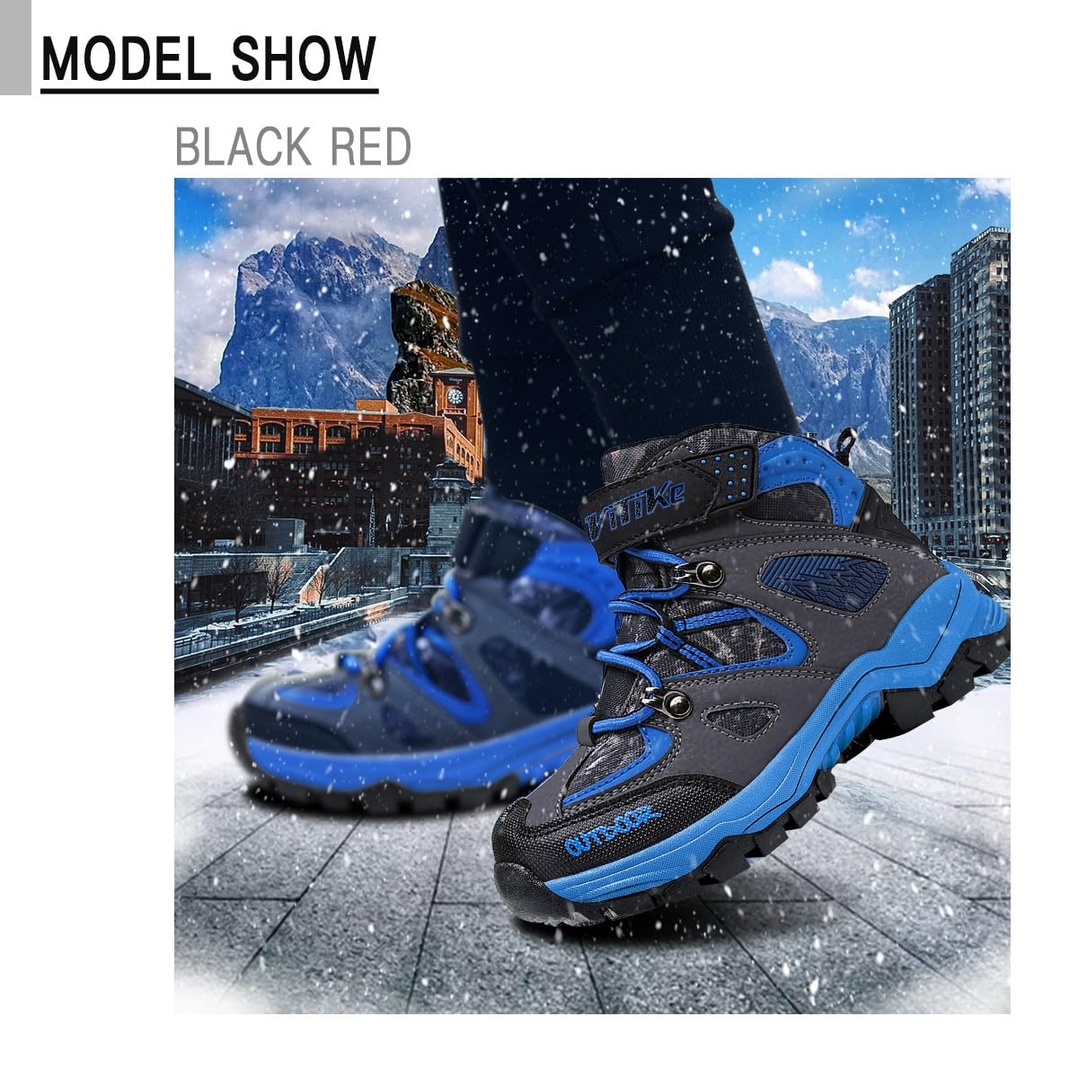 VITIKE Garçon Chaussures en Coton pour Enfants Bottes de Neige Hiver Filles Chaussures de Randonnée