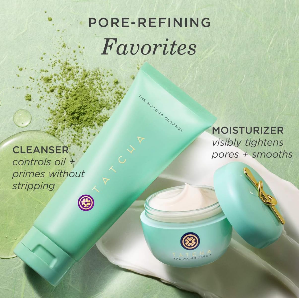 TATCHA The Water Cream | Cream Moisturizer for Face, Optimal Hydration For Pure Poreless Skin: 15 ML