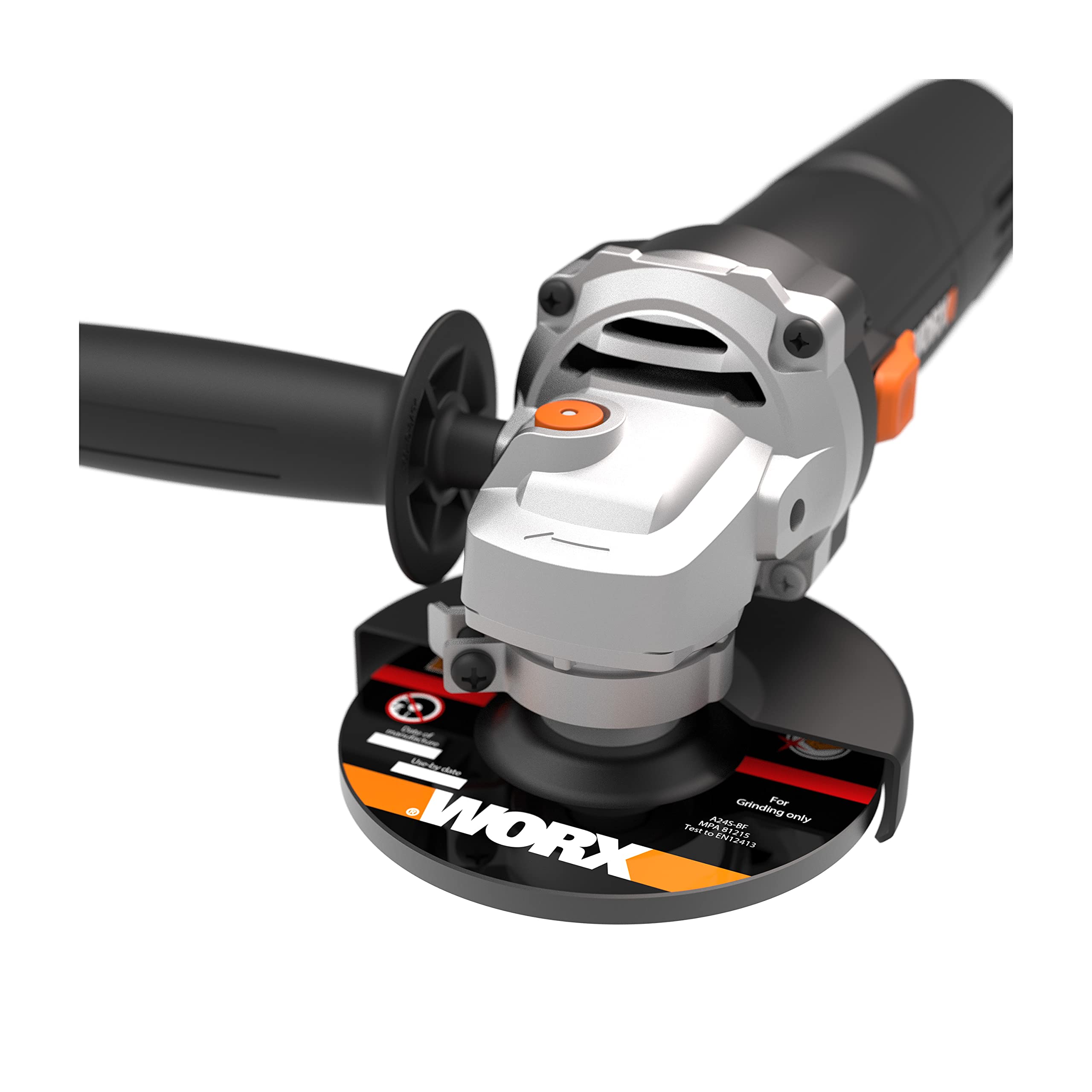 WORX WX718 Winkelschleifer 900W, Scheibendurchmesser 125mm | Leerlaufdrehzahl 12000/m, mit verstellbarem Griff & vibrationsfreiem Zusatzhandgriff zum Schleifen & Schneiden