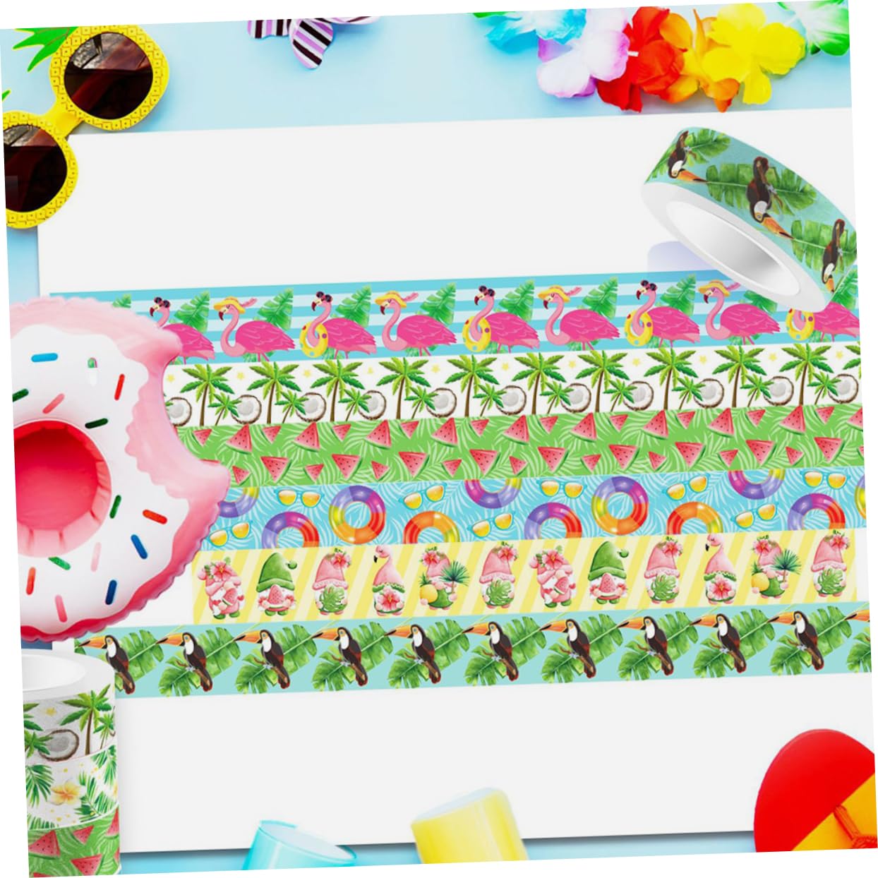 60rollos Cinta Washi Verde Para Manualidades y Scrapbooking De Adhesivos Para y Decoración De