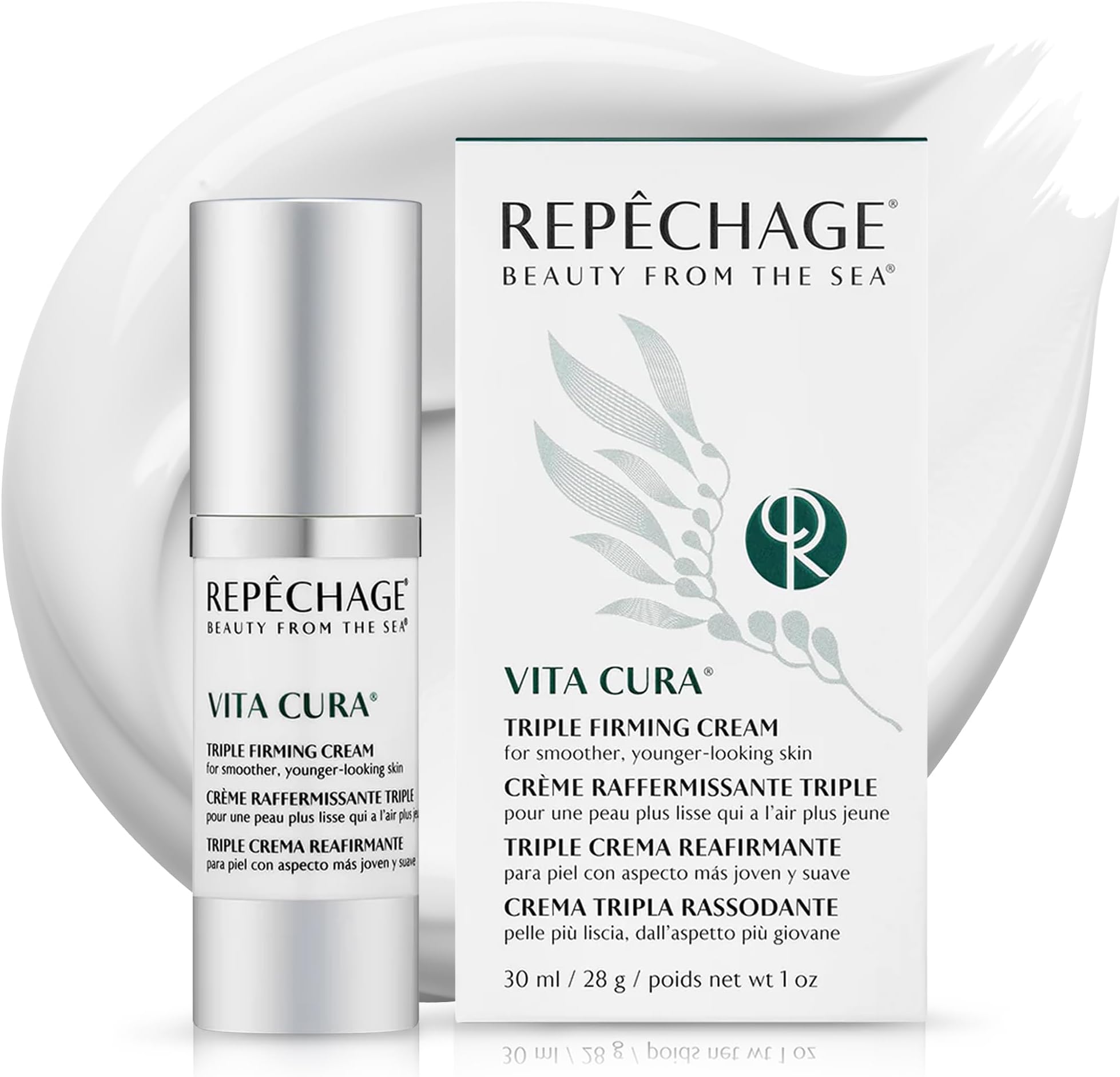 Repechage Vita Cura Triple Firming Cream with Matrixyl 3000, Marine Biopeptide & Botanicals – Rich Moisturizer for Face & Neck, Helps Improve Texture & Smooth the Look of Fine Lines, 1 fl oz (30 mL)