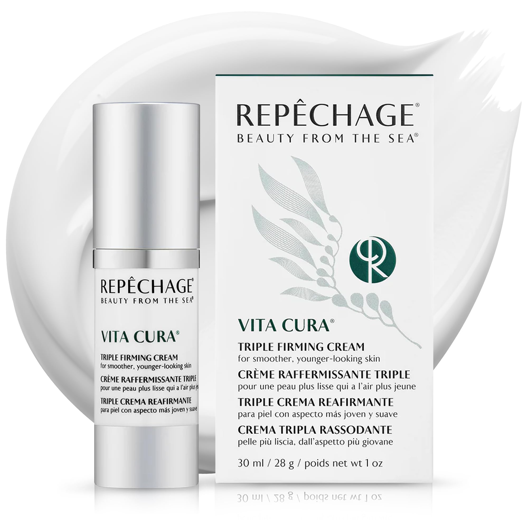 Vita Cura Triple Firming Cream with Matrixyl 3000, Marine Biopeptide & Botanicals – Rich Moisturizer for Face & Neck, Helps Improve Texture & Smooth the Look of Fine Lines, 1 fl oz (30 mL)