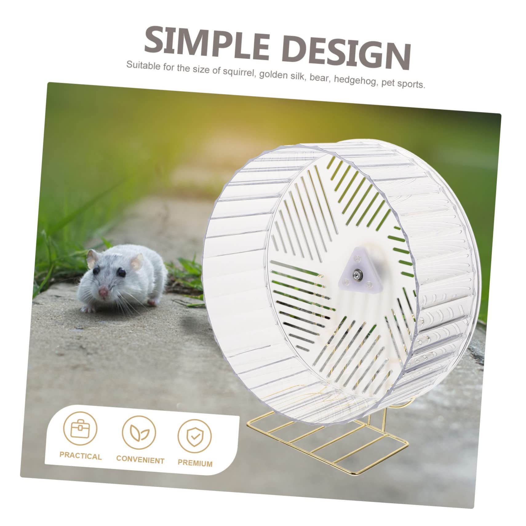 SUPVOX Rueda para Hámster y Erizo Base Estable de Plástico y Aleación, Rueda Silenciosa para Jaulas de Mascotas Que Alivia el Aburrimiento y Fomenta el Ejercicio Color Aleatorio
