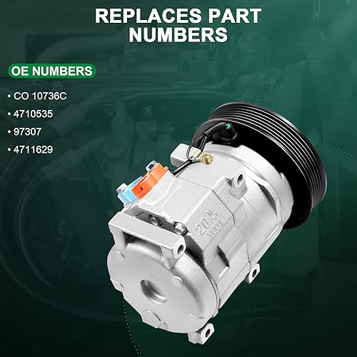 Miniatura 3 de Compresor con embrague para Odyssey 2005-2007 para MDX 2003-2006 10736C Compresor de aire acondicionado