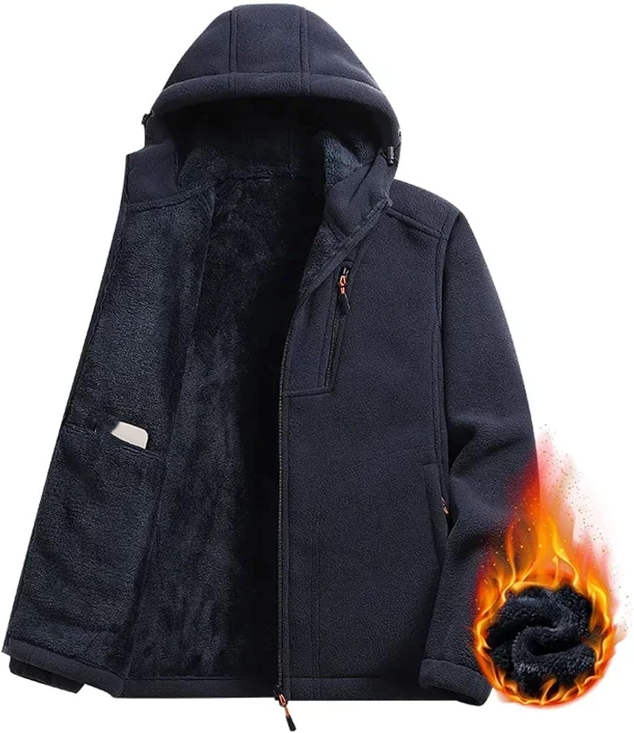 Men's Hoodie Fleece Warm Windbreakers Winter Camping Hiking Jackets Tactical Soft Polar Coats
