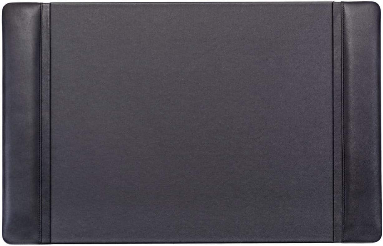 Dacasso Classic Leather Side Rail Desk pad, 22 x 14, Black