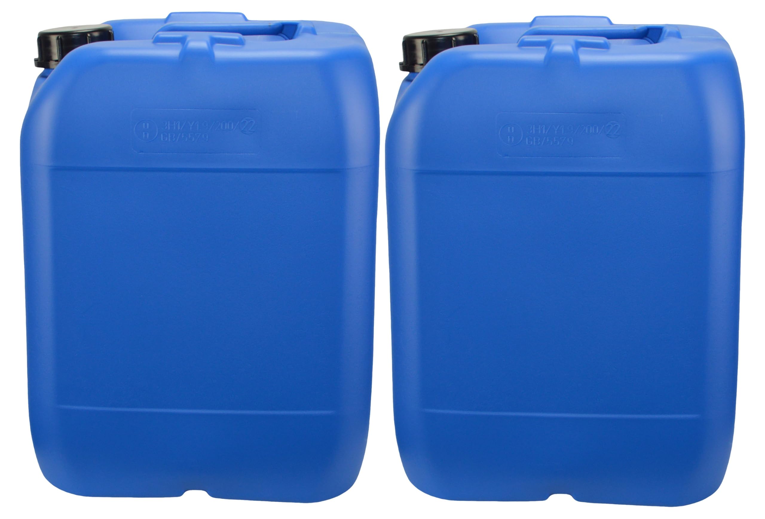 Itp Packaging Blue Plastic Water Storage Containers 20 Litre, Set Of 2, Tamper Evident Lids, Ideal For Camping, Caravanning, Boating, Water Storage & Transportation (Blue)