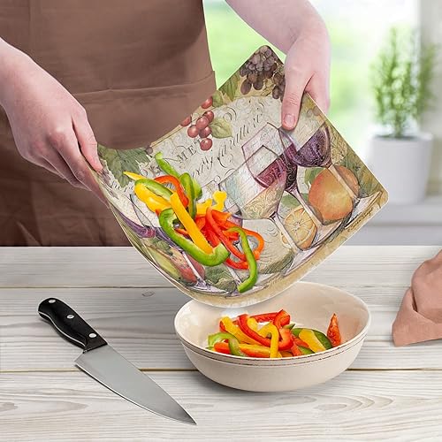 Miniatura 2 de Cut N' Funnel Wine Country Designer - Tabla de cortar de plástico flexible, fabricada en los Estados Unidos, decorativa, flexible, fácil de limpiar