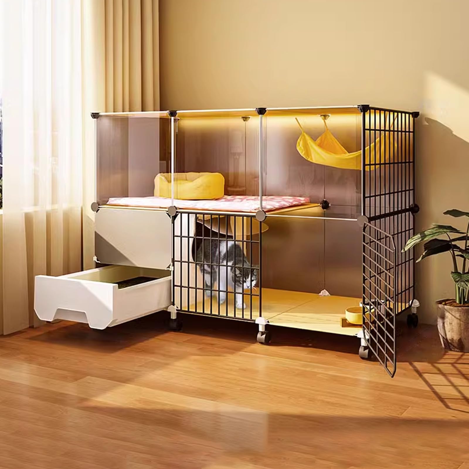 Enclos pour chat intérieur modulable pour protéger vos meubles des griffes