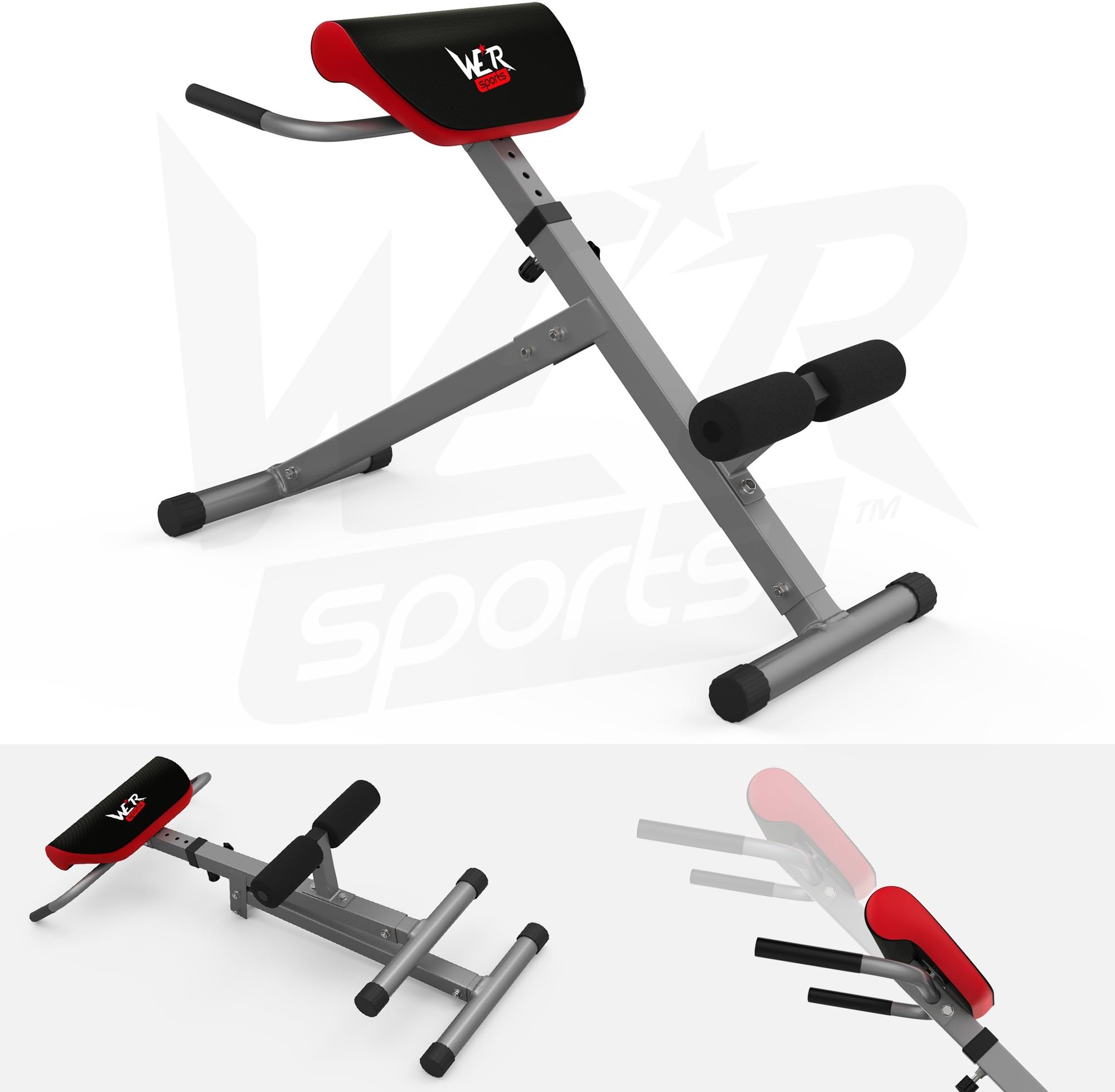 We R Sports® Back Extension Bench Hyperextension Roman Chair Hyper Extension Fitness Workout
