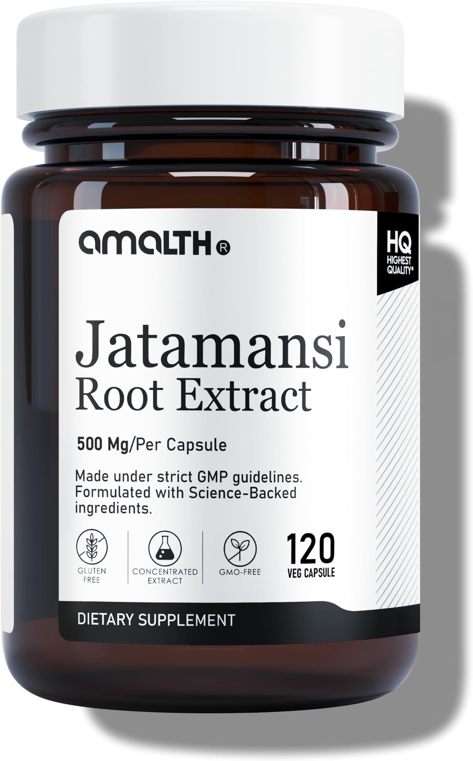 AMALTH Jatamansi Capsules 500 mg | Jatamansi Root Extract Supplement | Nardostachys Jatamansi Capsules | Herbal Root Extract Formula | Plant Based Supplement | 120 Veg Capsules