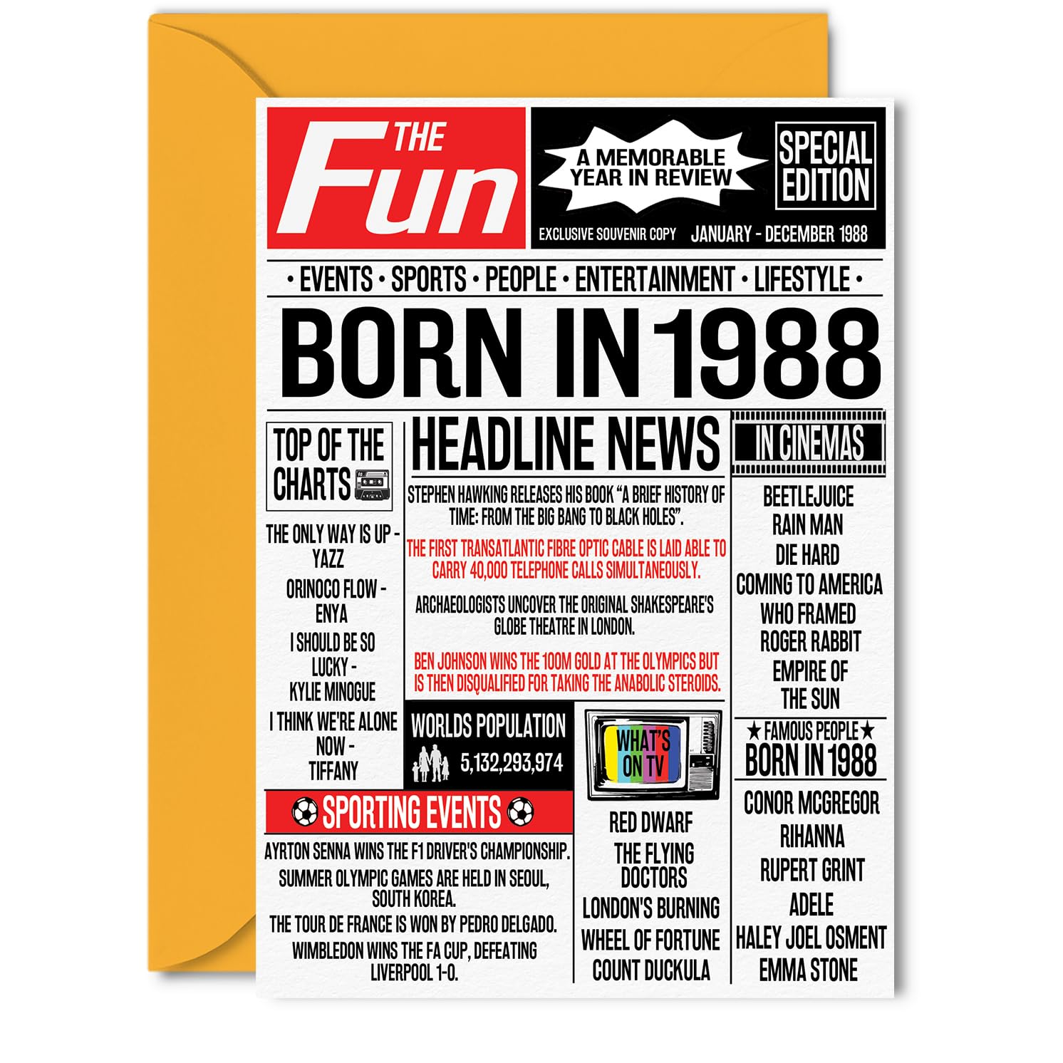 19th Birthday Cards for Men Women - Born In 2007 Newspaper - Happy 19 Birthday Card for Son Daughter Cousin Vintage Retro Back In 2007, 145mm Bday Greeting Cards — view 127