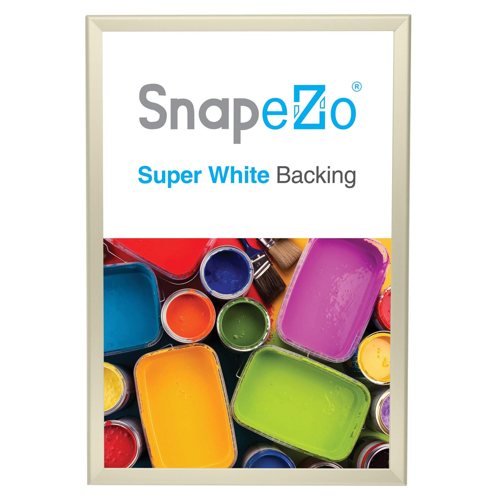 SnapeZo Poster Frame 20x30, Off-White, 1.25 Inch Aluminum Profile, Front-Loading Snap Frame, Wall Mounting, Professional Series