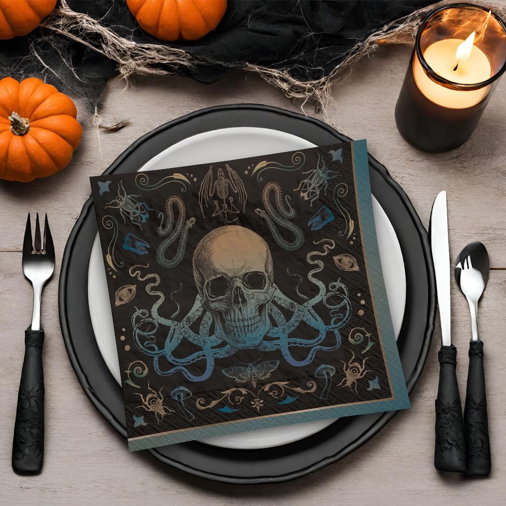 Dark Academia Serviettes de table 16,5 x 16,5 cm
