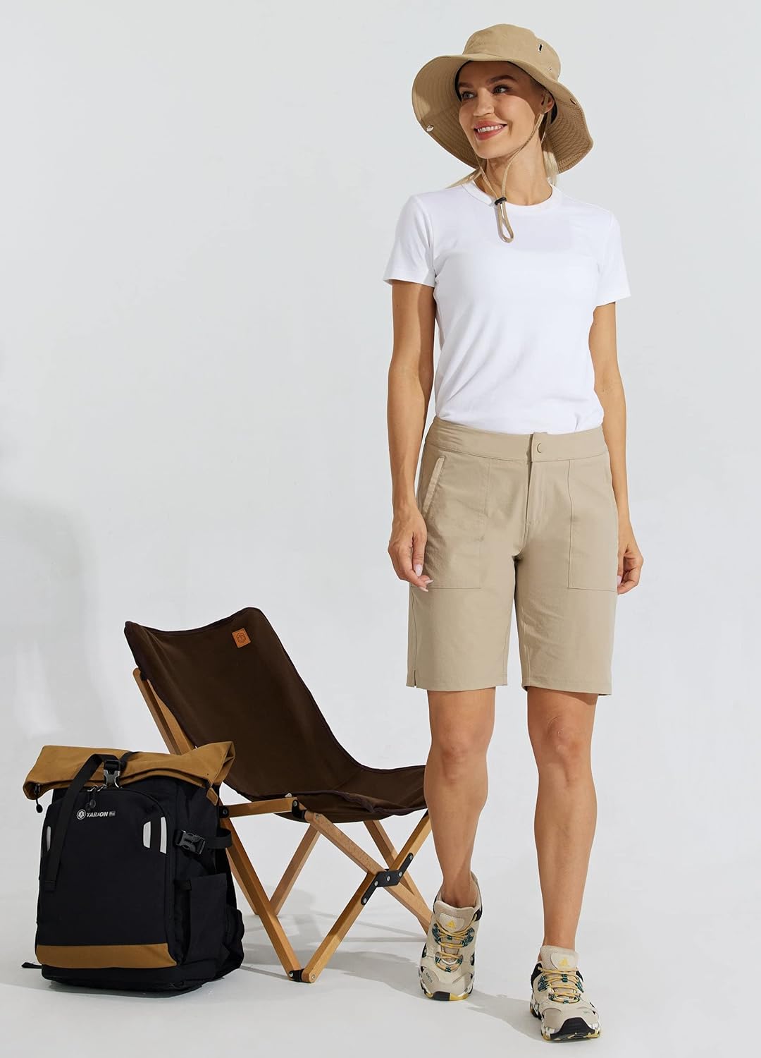 Willit Women's Golf Hiking Shorts 9" Quick Dry Athletic Long Casual Summer Shorts Zipper Pockets Water Resistant Lightweight - Image 6