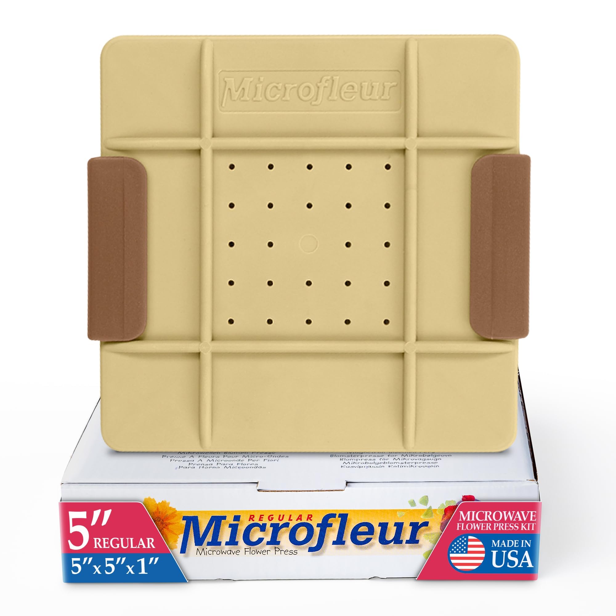 Microfleur Microwave Flower Press Kit 5" - Easy Flower Pressing Kit, Fast Drying, Vibrant Color Retention, Pressed Flower Art, Craft Lovers, Plant Lovers Valentines Day Gift for Her, Preserve Memories