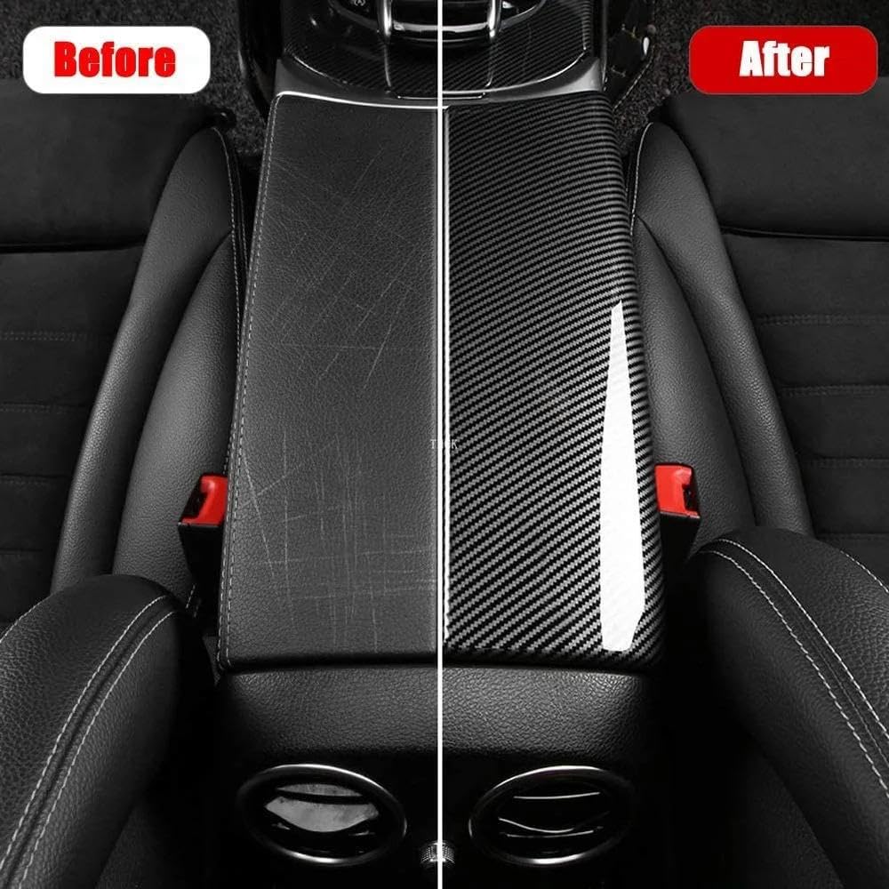 Dekorationsartikel Auto-Styling Carbon Fiber Verstauen Aufräumen Armlehne Box Schützen Aufkleber Abdeckungen Für Benz E Klasse W213 2016-2019