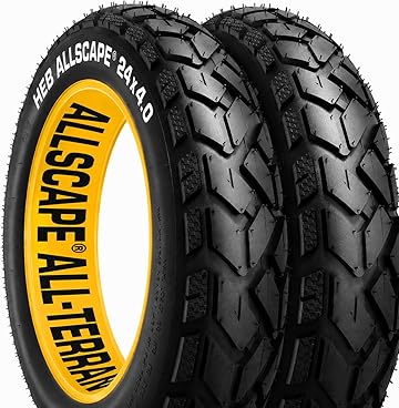 HEB ALLSCAPE 20x4.0 26x4.0 24x4.0 20x3 inch E-Bike Fat Tire, Performance Puncture Resistant Heavy Duty for MTB, All Terrain Tread for Street and Trail Riding (26x4-2 Pack)