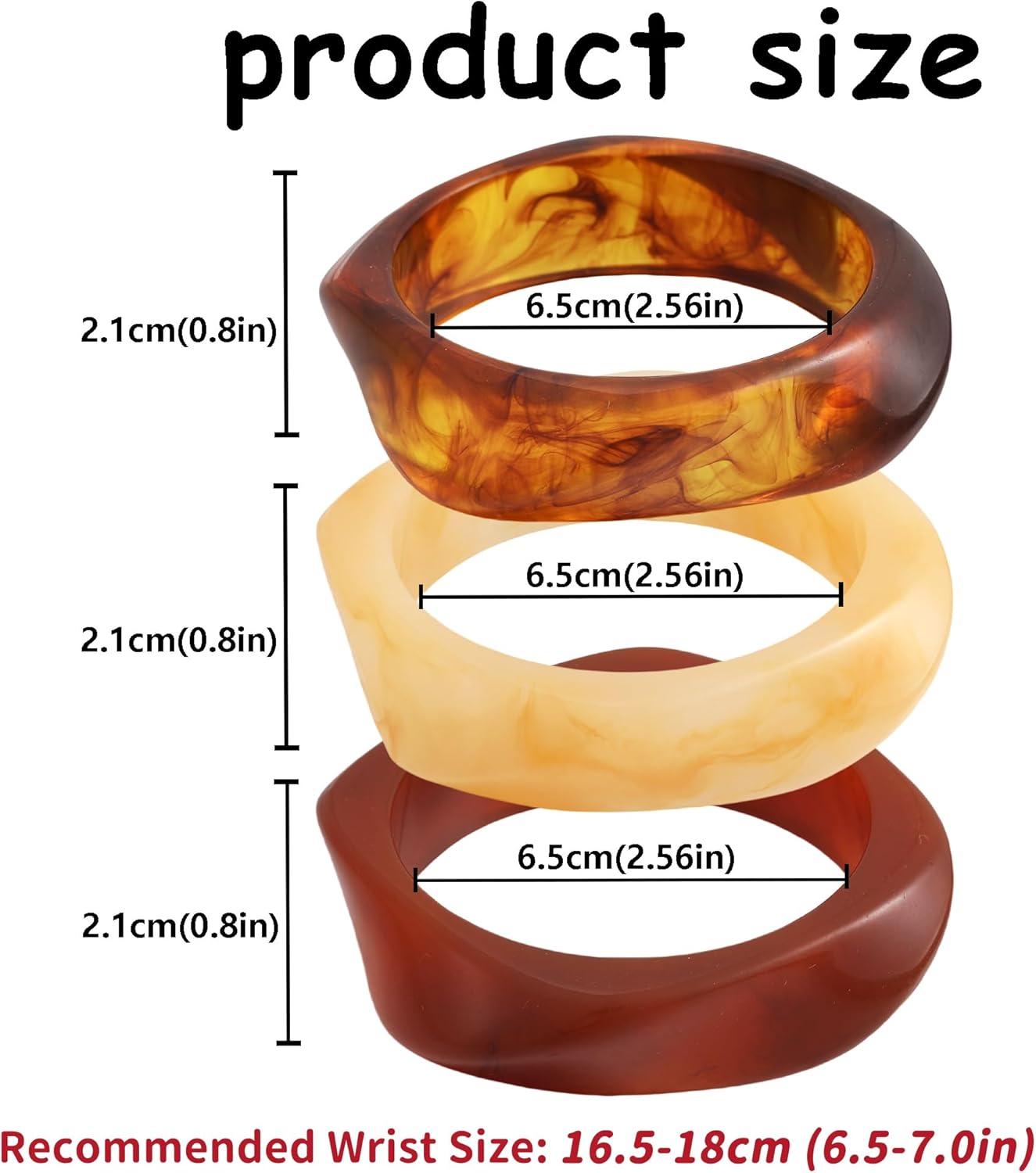 FAXHION Chunky Resin Acrylic Bangle Bracelets for Women, Colorful Wide Geometric Bangles Set, Statement Stackable Bracelet Jewelry Gift - Image 5