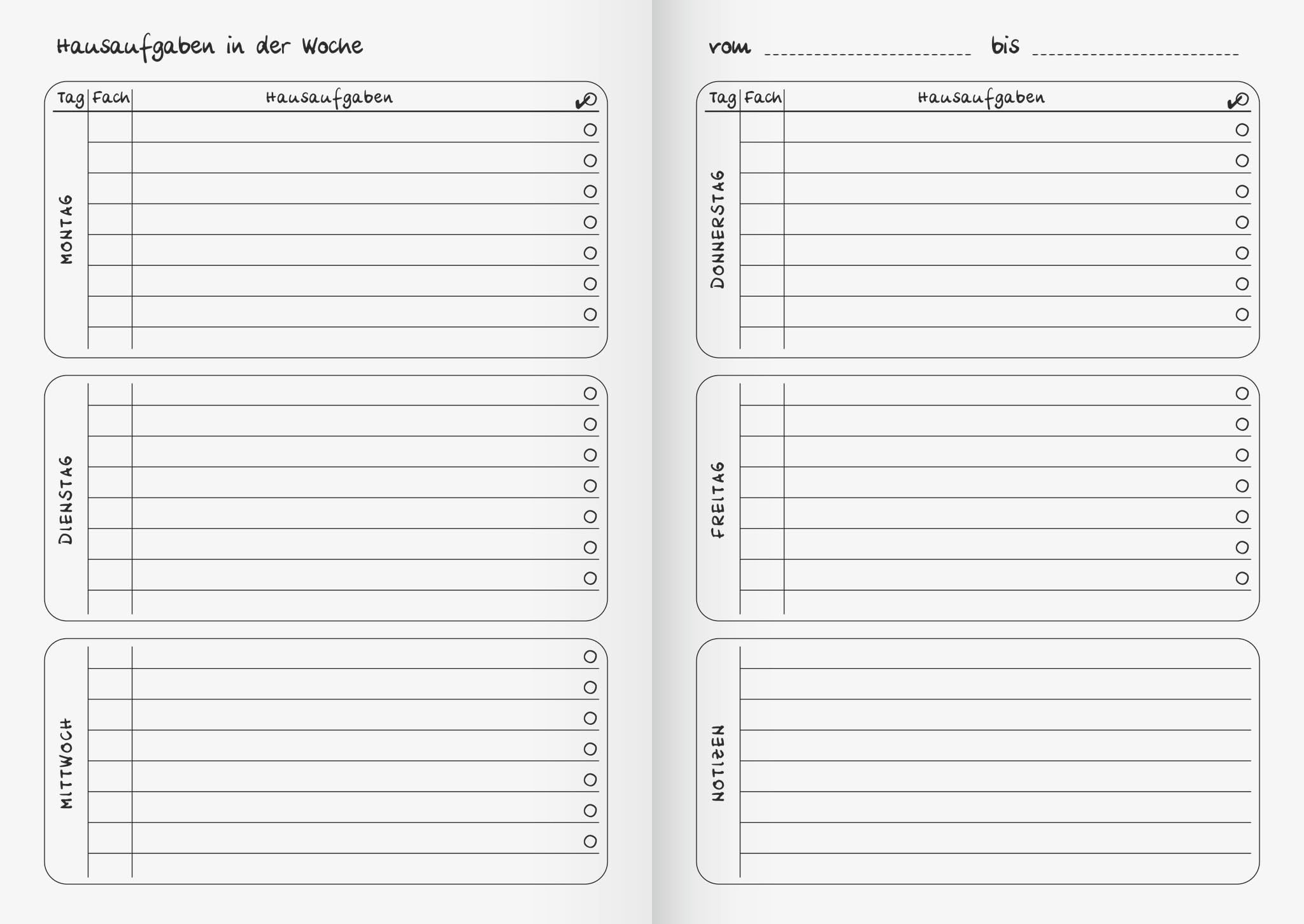 Fontaine Cahier de texte A5 24 feuilles Rouge